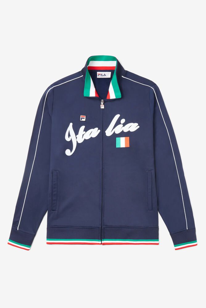 Fila Jacket Mens Navy - Italia Track - Philippines 0712859-ZC